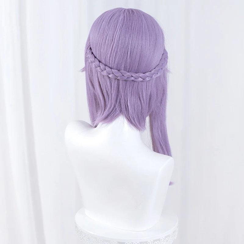 Perucă scurtă Hiiragi Shinoa pentru cosplay, violet deschis, cu împletituri, rezistentă la căldură, păr sintetic, pentru petrecere, anime, peruci + capac pentru perucă