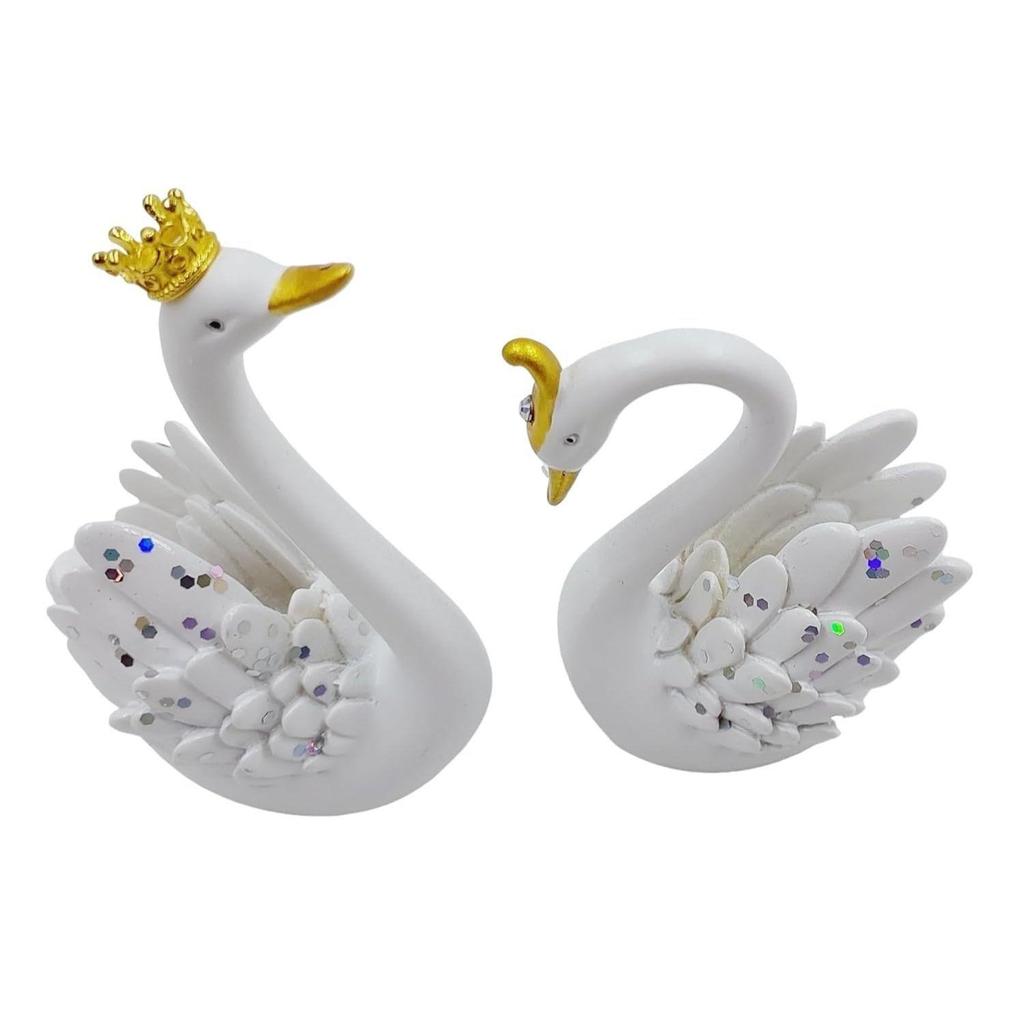 Schwanenpaar Figuren Liebesvögel für Heimdeko, Romantischer Jahrestag, Geburtstagsgeschenk-9cm