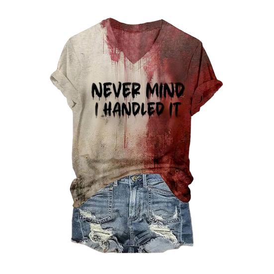 Don't Mind I Handled It Blood Shirt Women Funny Halloween Blood Horror Clothes Short