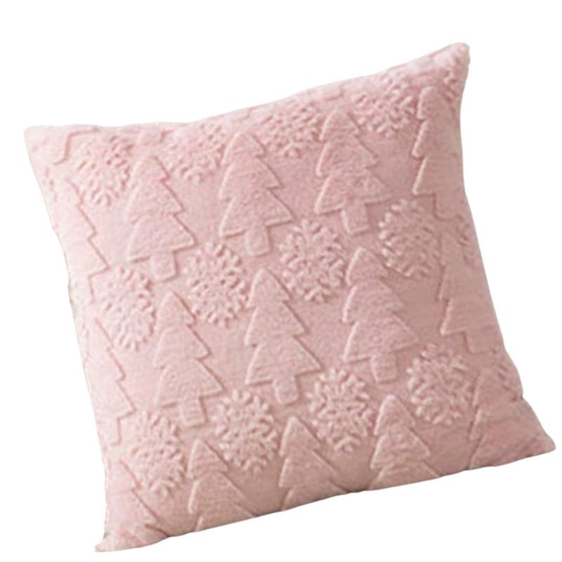 Christmas Celebration Pillow Cover With Invisible Closure Simple Cleaning Sturdy for Living Room Bedroom