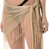 Hip Hop Headscarf Multi-Use Turban Triangle Scarf with Tassel Design Glossy
