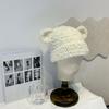 Knitted Brimless Bear Ear Hat for Outdoor Activity Windproof Winter Breathable Hat All Matching Warm Hat for Women Teens