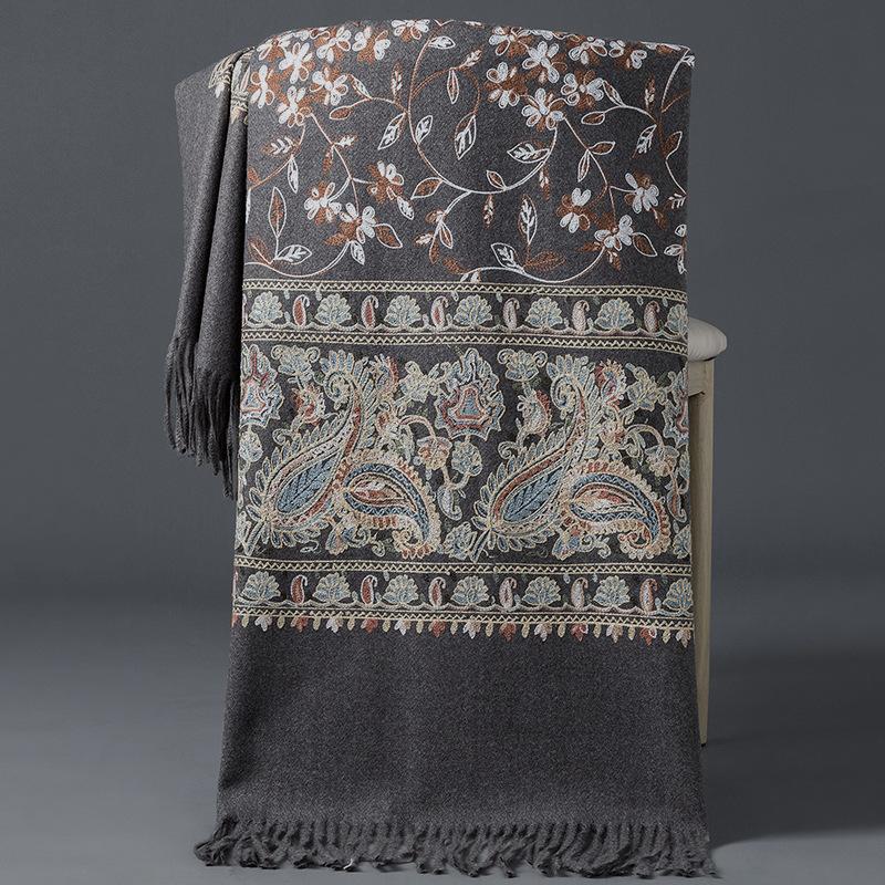 70 * 200cm Autumn And Winter New Women'S Solid Color Versatile Simple Tassel Imitation Cashmere Double-Sided Scarf Warm Scarf Atmosphere Shawl