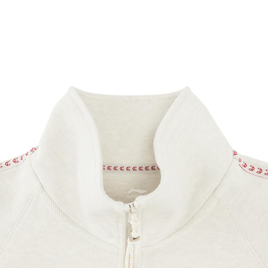 Li-Ning Sports Lifestyle Series Stand Collar Letter Logo Pattern Sweatshirt Women sweatshirt AWDW110-6
