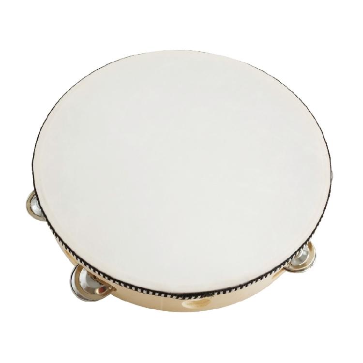Single Row Jingles Handheld Tambourine Wooden Tambourine Drum for Adults