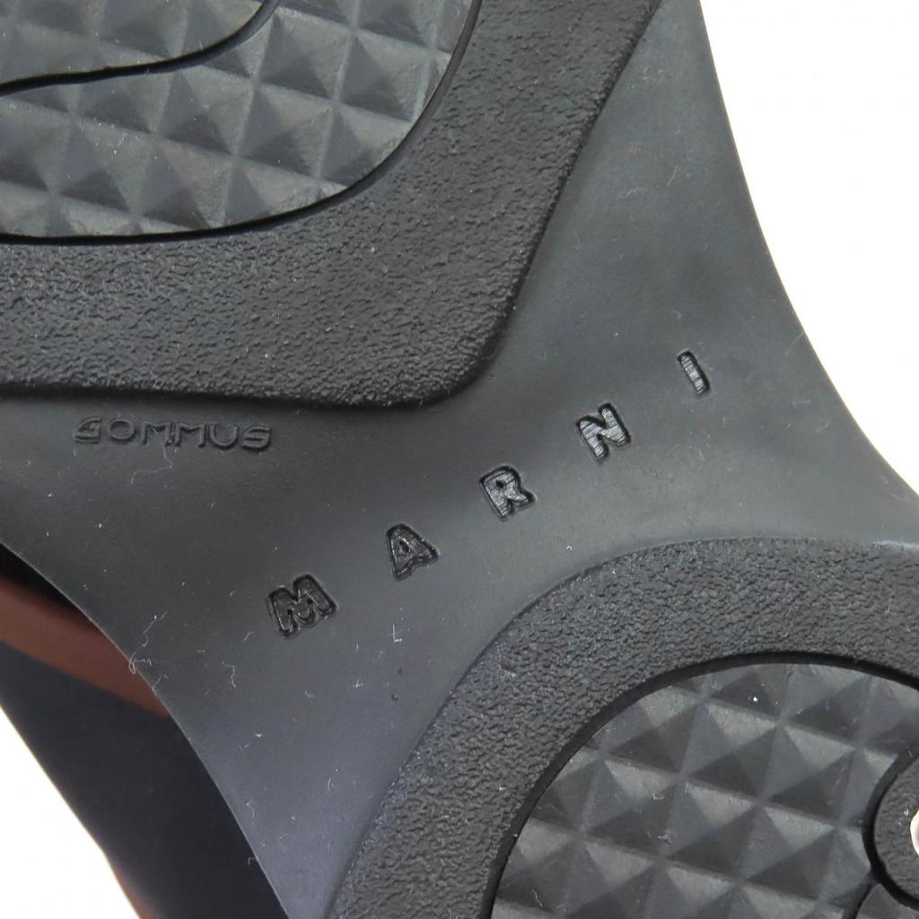 MARNI Sandals Leather cross strap platform sole Black pink l37 SAMA002708 Used