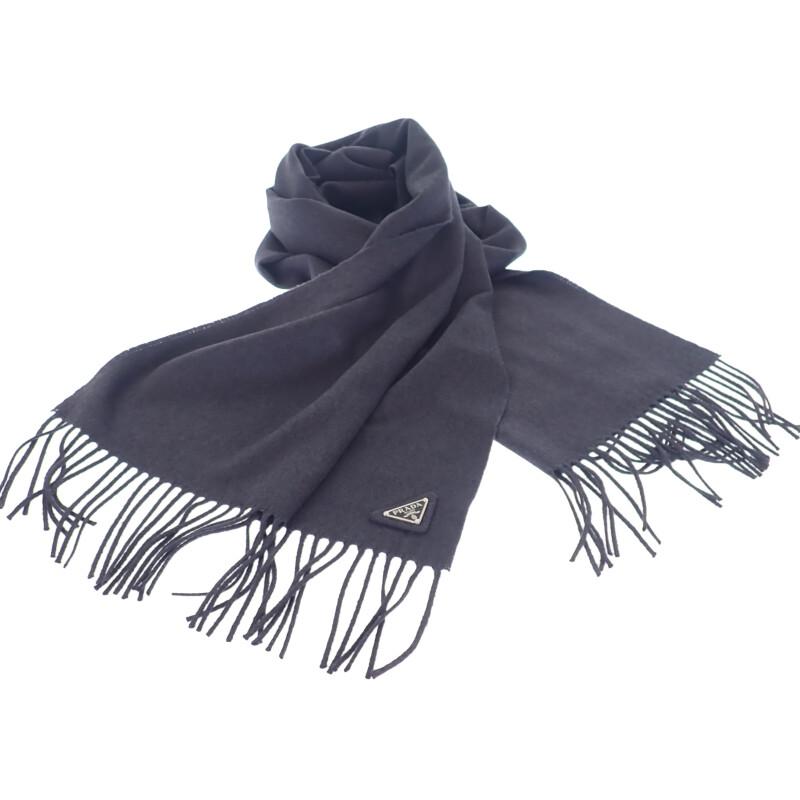 Prada 2FS047_2COP_F0008 Scarf Navy Silk/cashmere Mens