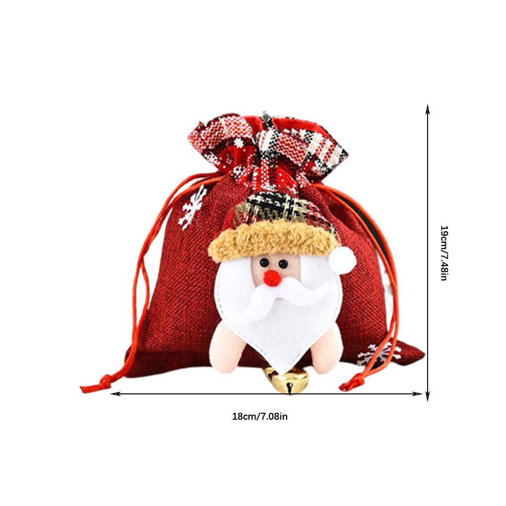 Weihnachts Kordelzugbeutel Glocke Weihnachtsmann Schneemann Aufbewahrungsbeutel Tür Süßigkeiten Strumpf Große Kapazität Handtaschenhalter Neujahr