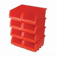 Boîtes empilables - noname - jeu de 8 - plastique - rouge - mixte