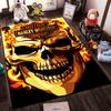 "Flaming Skull Harley-Davidson Style Rug with Vibrant Design" Suitable for use as an anti-slip for living room bedroom sofas