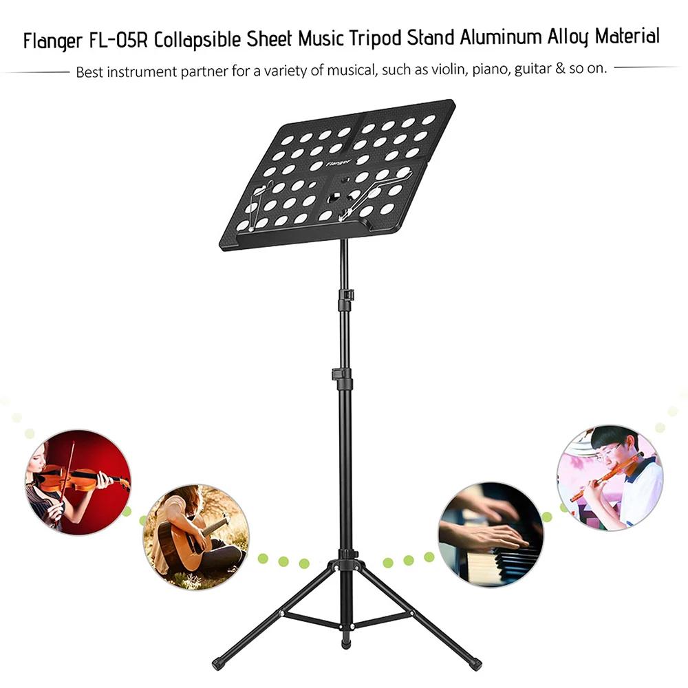Flanger Collapsible Sheet Music Score Tripod Stand Lightweight Music Stand Retractable Metal Music Stand For Guitar Violin