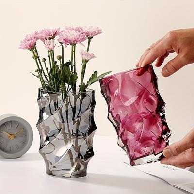 1pc vaso de vidro ornamento vintage premium sentido vaso de flores secas decoração vaso de flores primavera verão decoração de casa