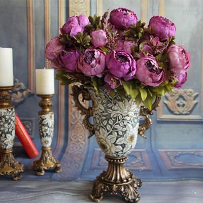 8 Heads European Style Silk Flowers Peony Party Home Wedding Plants Decoration