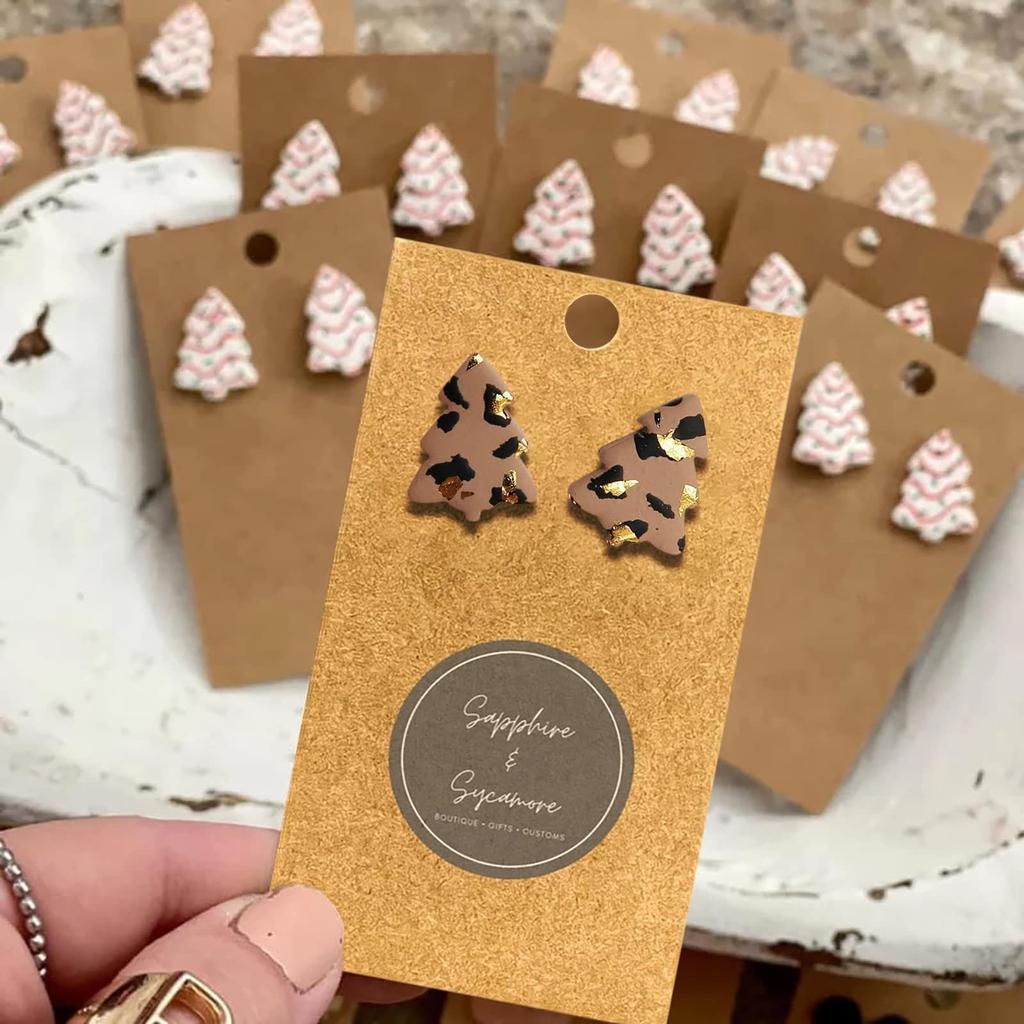 1 Pair Cute Christmas Tree Stud Earrings For Women Girls, Creative Christmas Tree Studs Gifts