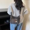 Korean Version of Cute Letter Embroidery Washed Denim Bag 2025 New Lazy Wind Light Casual Messenger Bag Women
