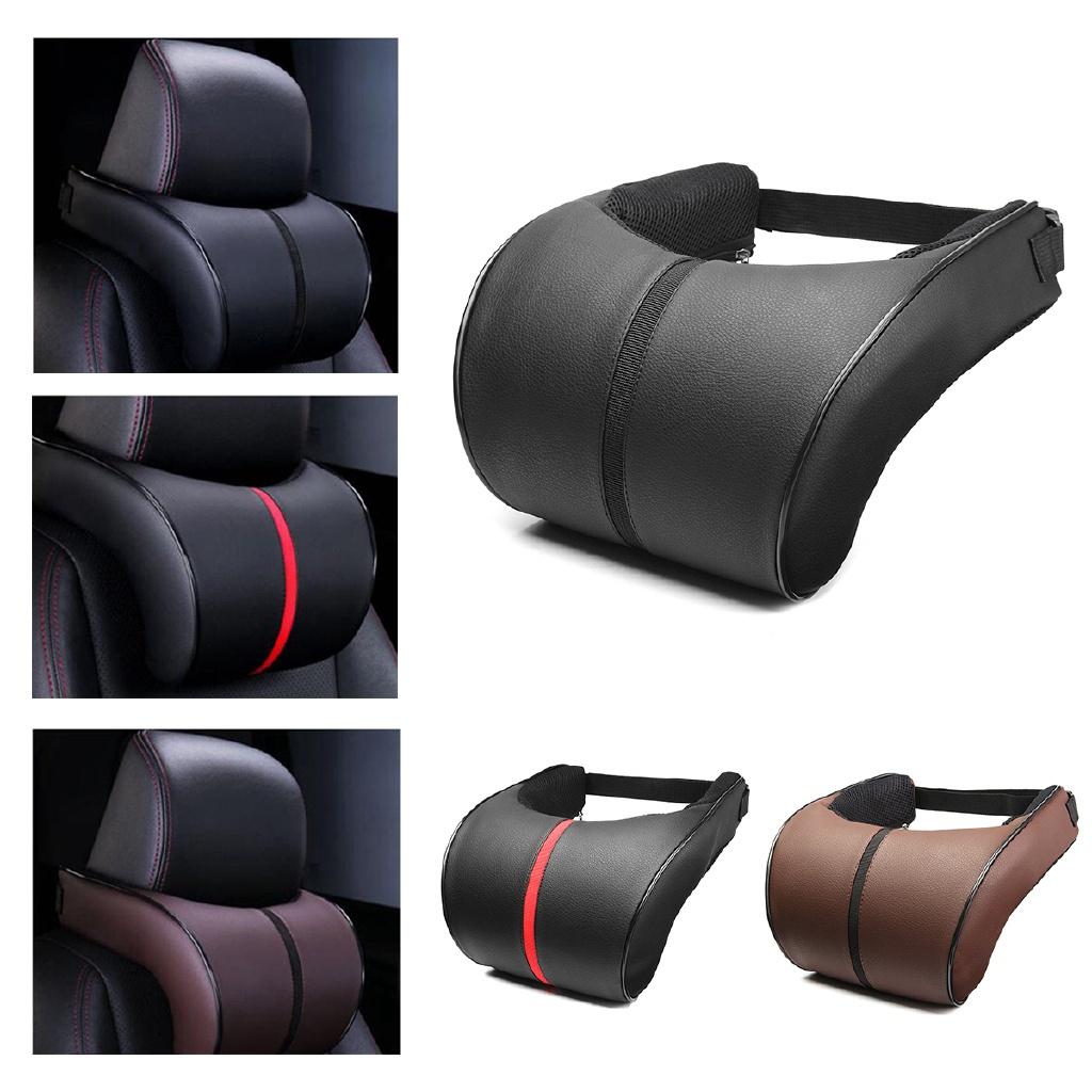 410g Adjustable Headrest Pad Adjustable PU Leather Seat Cushion Leather car pillow Car Neck Rest Pillow