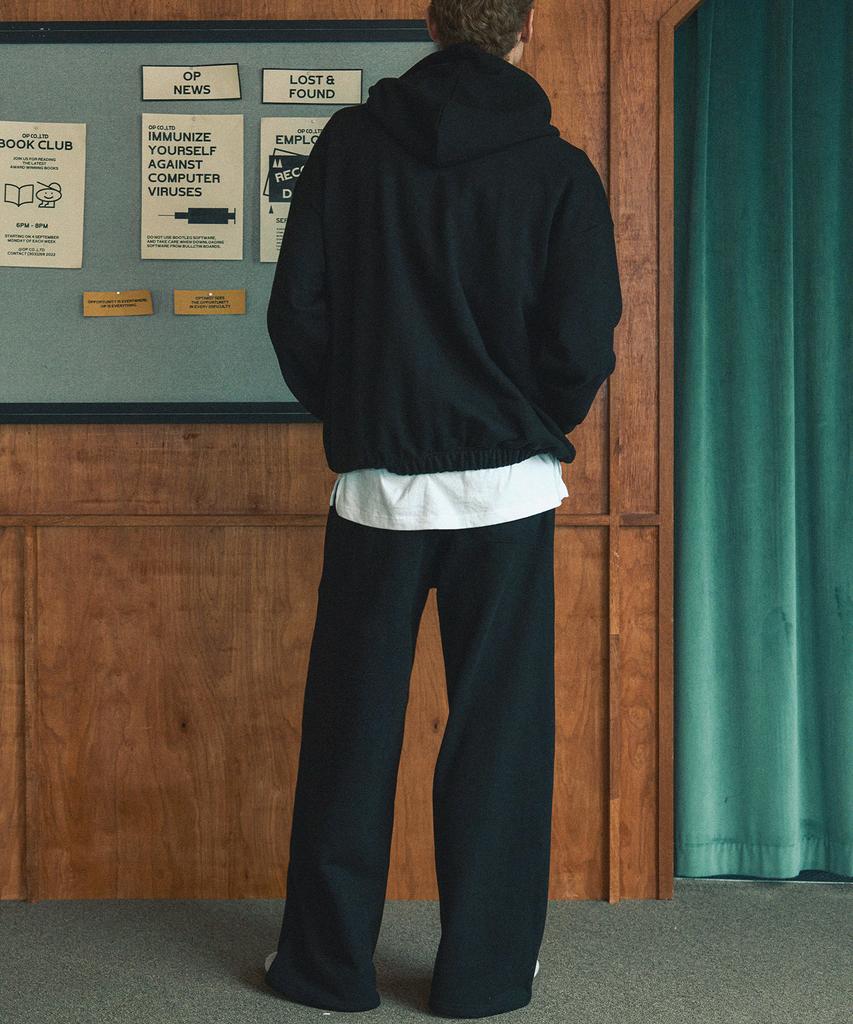 NODU Double Line Wide Pants [Black]
