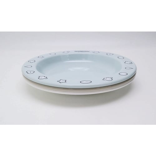 OSK Children's Plates, Shinapushu, Set of 3 Small Plates, Made in Japan, PT-21, Green/Beige/White, Diameter 14.7cm x Height 1.9cm