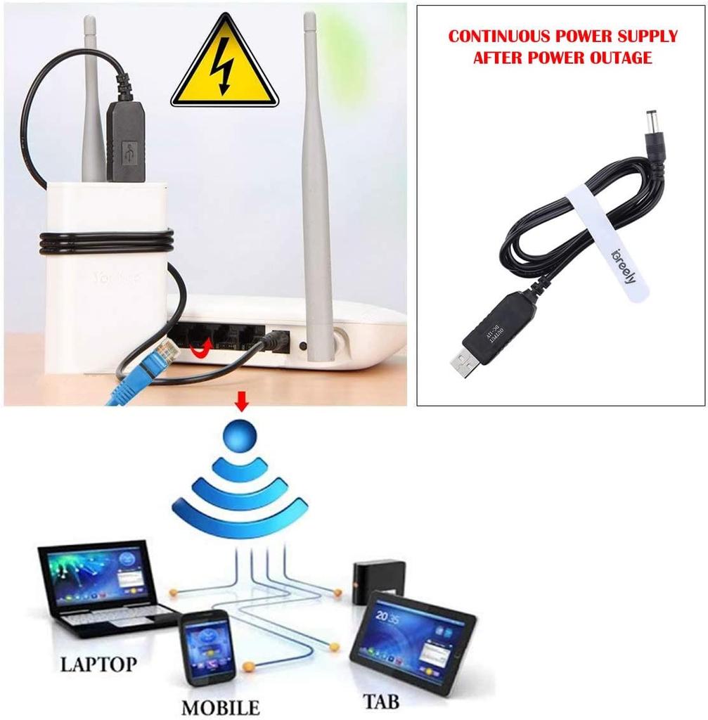 5.5*2.1mm USB DC 5V To 12V 9V Power Cable For Router WIFI Modem Fan Adapter Wire Usb Boost Module Converter Via Powerbank