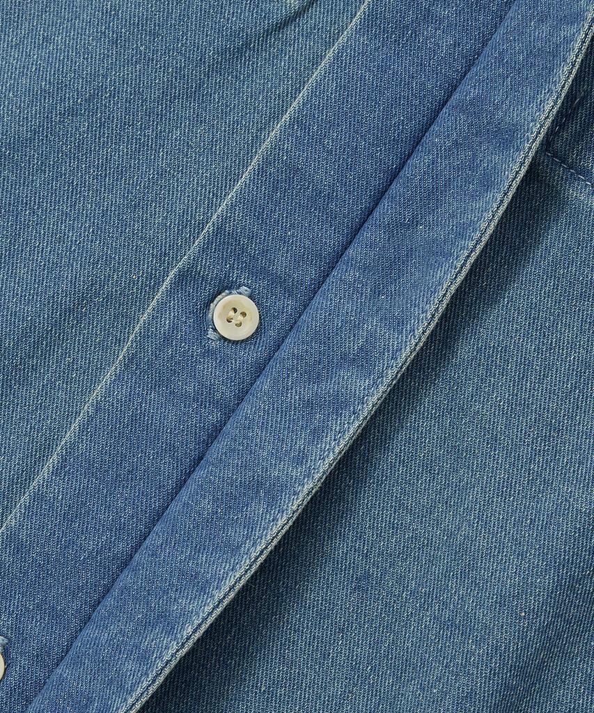 COLUMBIA UNIVERSITY Columbia Trajan Label Hidden Pocket Denim S/S Shirts Light Denim