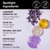 Soulflower Epsom Lavender Bath Salt for Body & Foot Spa, Calming, Relaxing, Muscle Pain Relief, Aromatherapy| Vitamin E, 500g (Pack of 1)