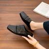 2026 New Summer Women Mules Genuine Leather Men Shoes Cover Toe Shoes Squared Toe Low Heel Sandals Pleated Modern Slippers