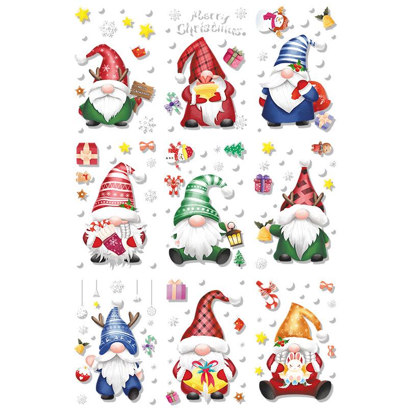 Santa Claus Holiday Decoration Scene Arrangement, Electrostatic Glass Door, Window Flower, Atmosphere Activity Stickers