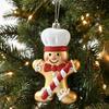 Gold Christmas Hanging Decoration Gingerbread Man Plastic Christmas Tree Pendant Hanging Lightweight Party Atmosphere Decoration