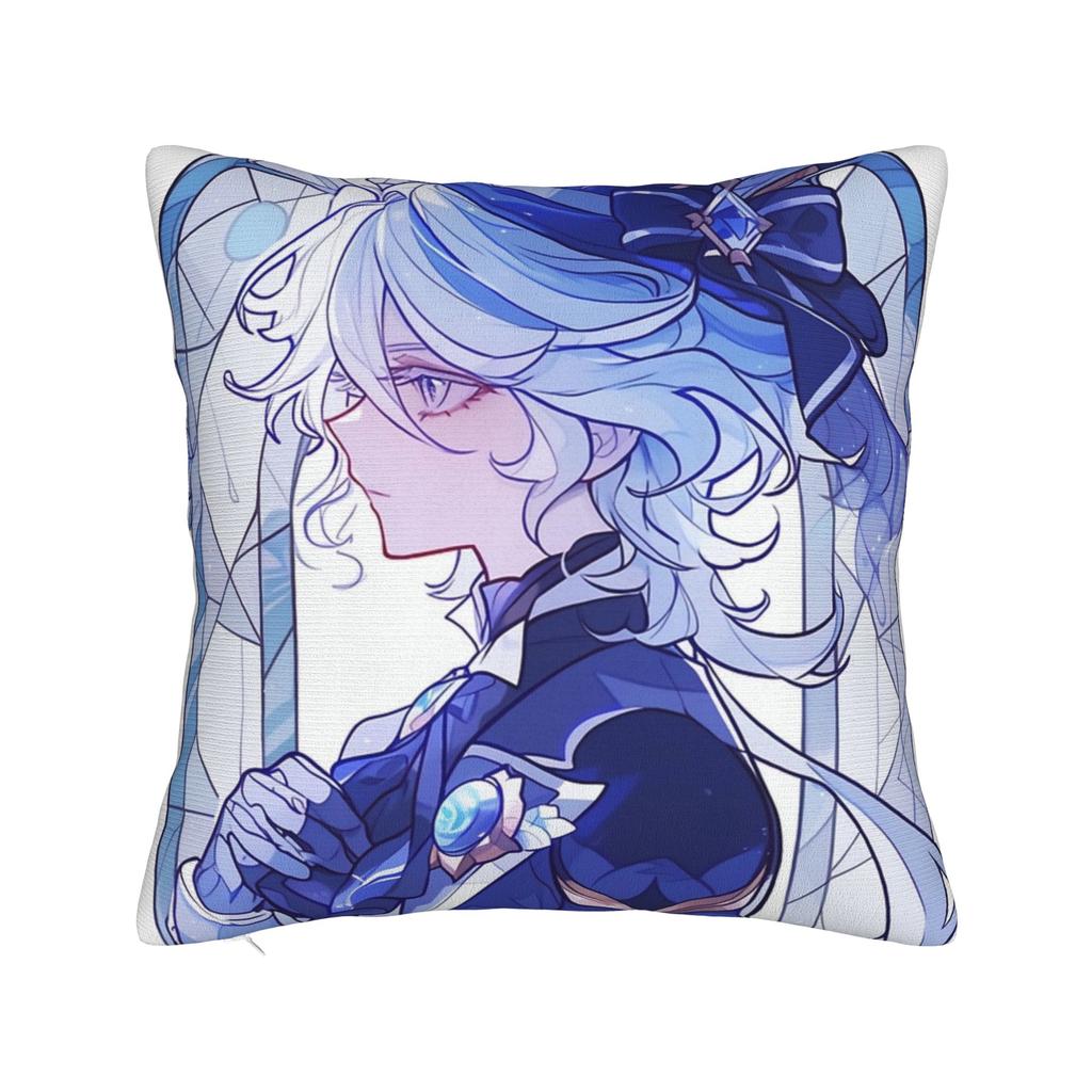 Genshin Impact Furina Pillowcase Soft Polyester Cushion Cover Decor  Pillow Case Cover Home Drop Shipping 18"