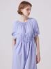I Holic Cashmere Puff Sleeve Shirred Maxi Dress