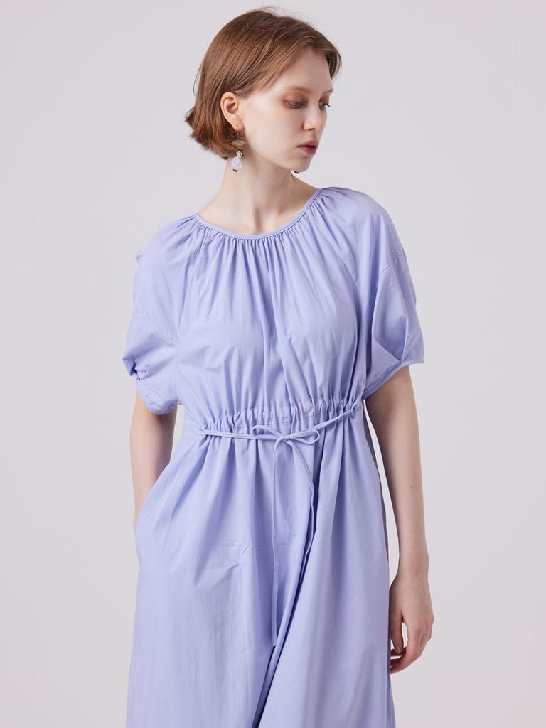 I Holic Cashmere Puff Sleeve Shirred Maxi Dress