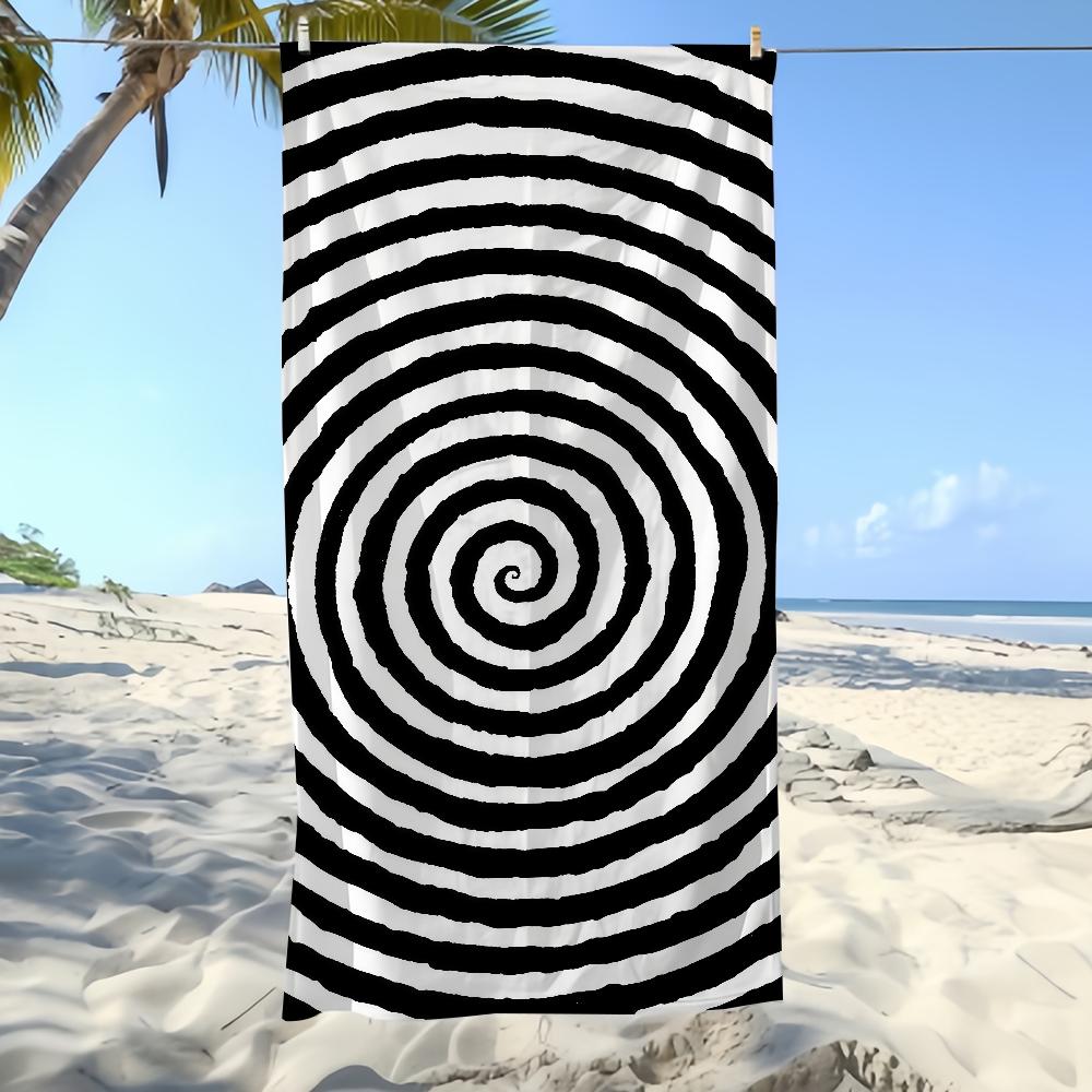Towel Textile Bathrobe Colorful Beach Quick-Drying Lightweight Portable Camping Spiral Swim Pool Pattern Travel