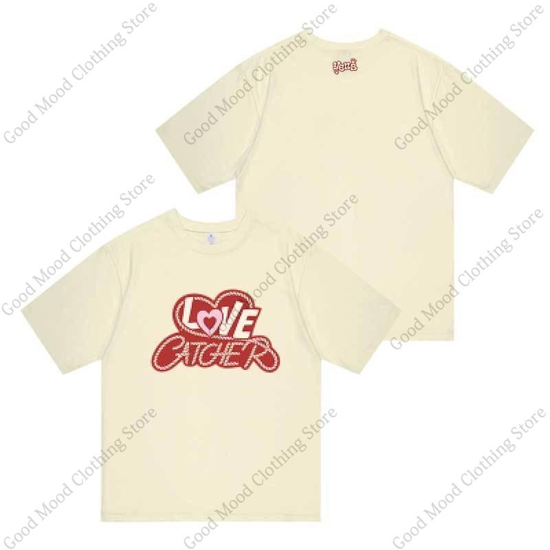 

YENA T Shirt Album LOVE CATCHER Fashion Letter Print Tshirt Kpop Unisex Women High Quality Summer Cotton Short Sleeve Tee Tops S