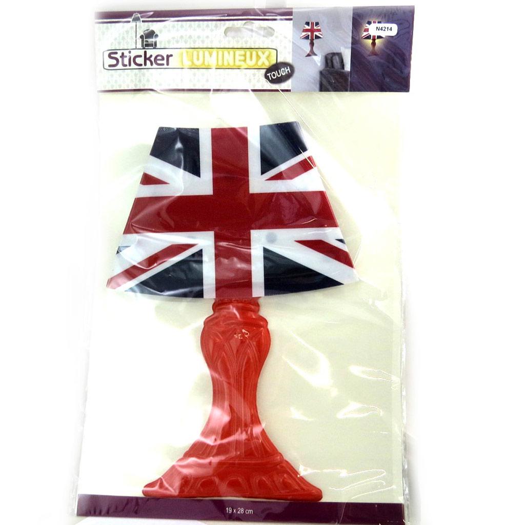 Les Trésors De Lily [N4214] - Autocolant luminos 'Lampă' roșu multicolor (Union Jack)