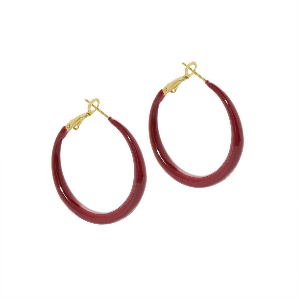 Autumn and winter new Ankola red big circle earrings exquisite trend atmosphere light luxury high sense fashionable earrings earrings