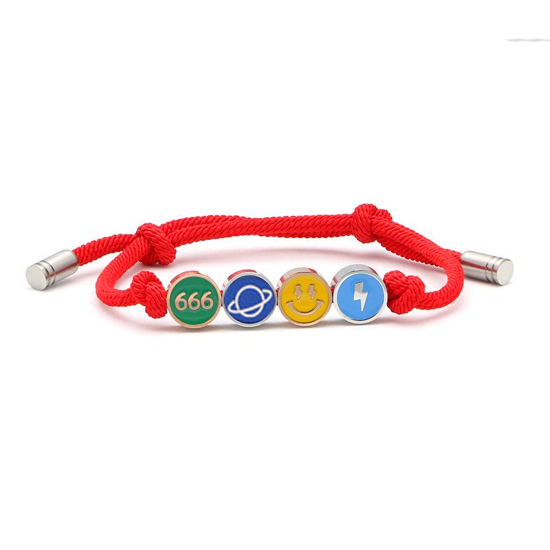 Tan Songyun Lucky Smiley Bracelet: Adjustable Woven Rope, Unique Design for Couples.