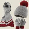 Conjunto de Inverno Quente de Tricô para Crianças Chapéu com PomPom Cachecol Luvas Conjunto de 3 Peças Ou Gorro Individual Proteção Auricular à Prova de Vento Para Meninos Meninas Clima Frio Ao Ar Livre