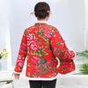Women's Clothing Fleece-Lined and Thickened   Northeast Large Flower Padded Jacket Cotton Coat  Web Red Jacket