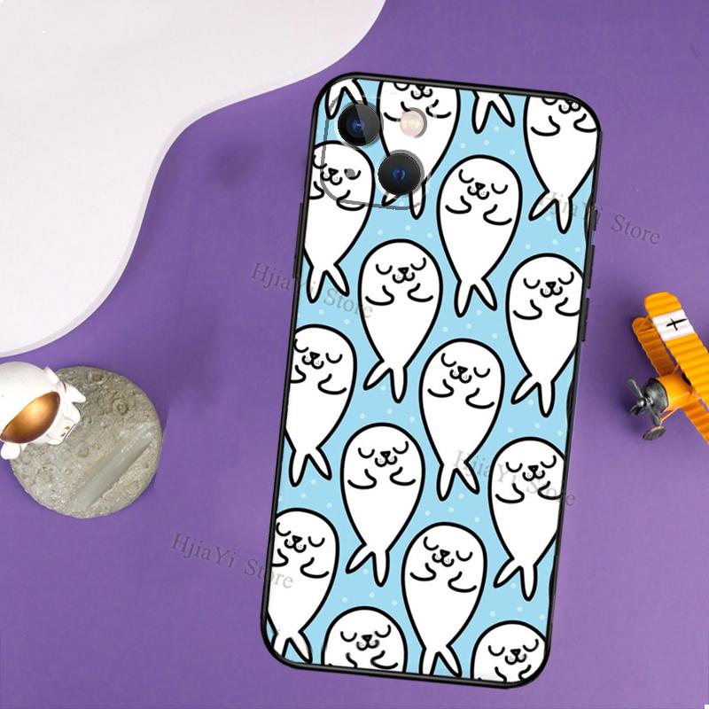Baby Seals Case For iPhone 14 13 Pro X XS Max XR 7 8 Plus Cover For iPhone 14 12 Mini 11 Pro Max SE 2020