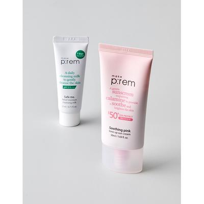 Free Makeprem Soothing Pink Tone Up Sun Cream 50ml+cleansing Milk 21ml