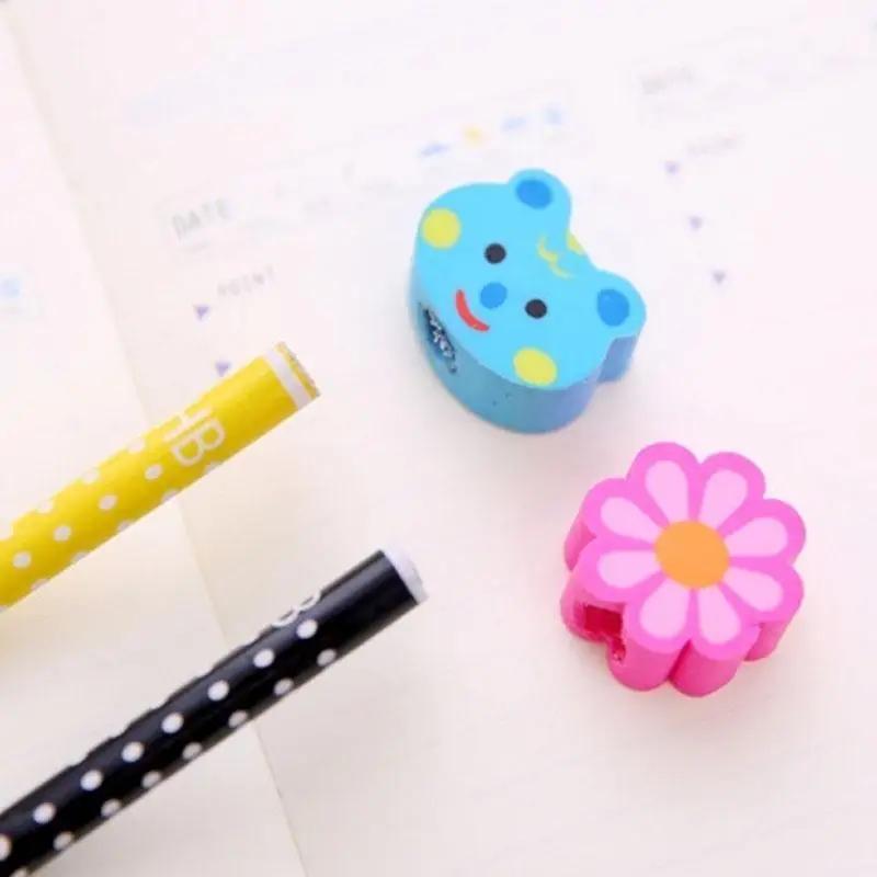 2 Pcs/Set Wooden  Animals  Students Pencil With Eraser Drawing Tools Cartoon