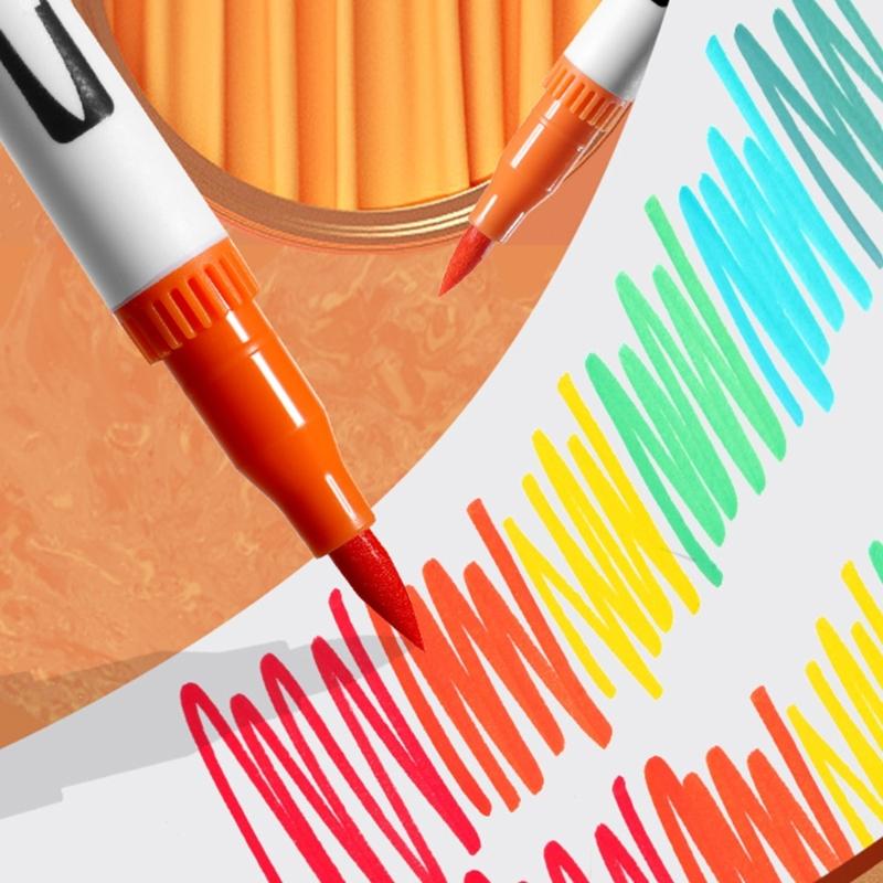 60/72/80/100 Color Acrylic Pen Acrylic Marker Drawing Pen Double Tip Brush Pen for Crafts Rock Painting Glass