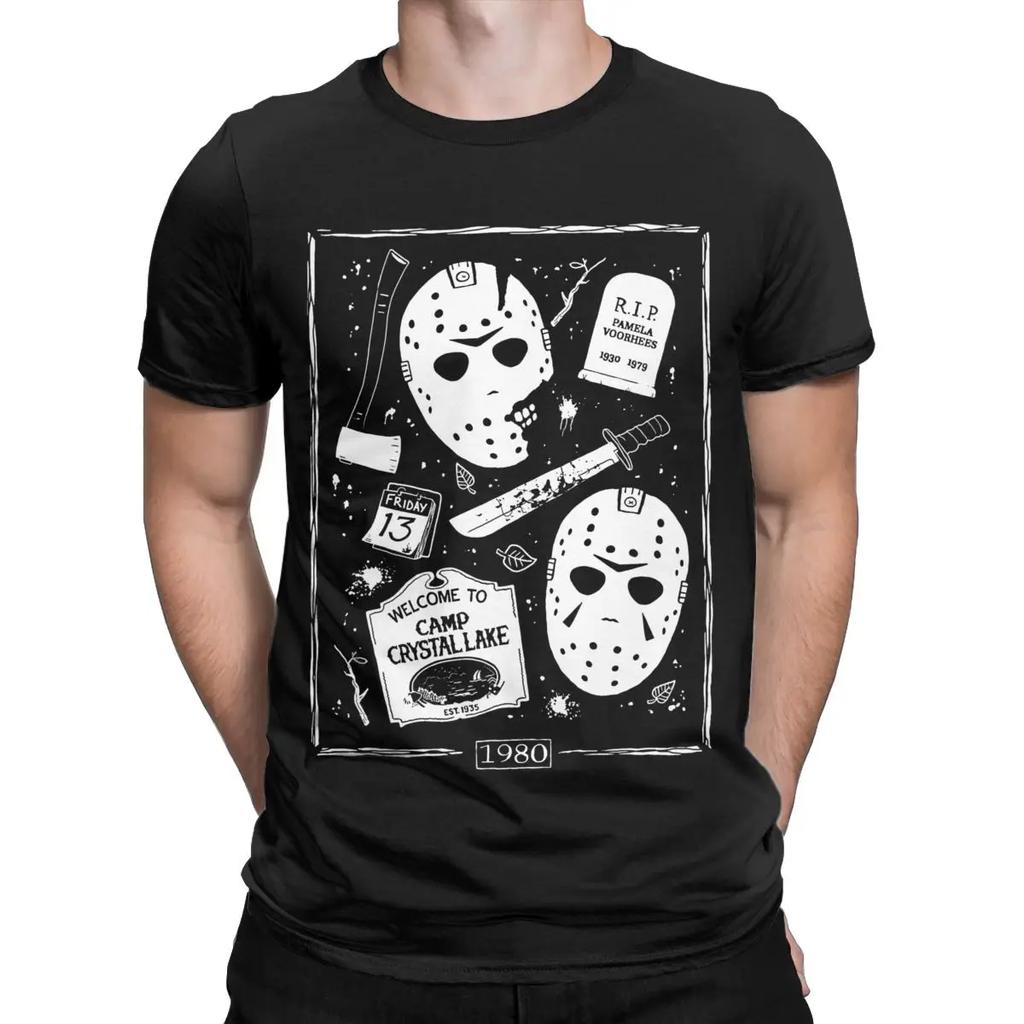 Men Welcome Campers Horror Movie T Shirts 100% Cotton Clothes Awesome Short Sleeve Round Collar Tee Shirt Original T-Shirts