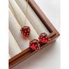 Colier nou pentru femei, cercei, temperament la modă, stil căpșună, toamnă și iarnă, stil elegant de doamnă, design de nișă, high-end
