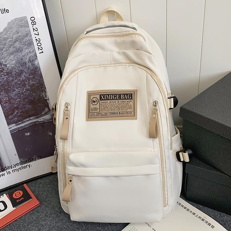 School Bag College Student Girl High School Student Burgundy Large Capacity Junior High School Student Backpack Backpack