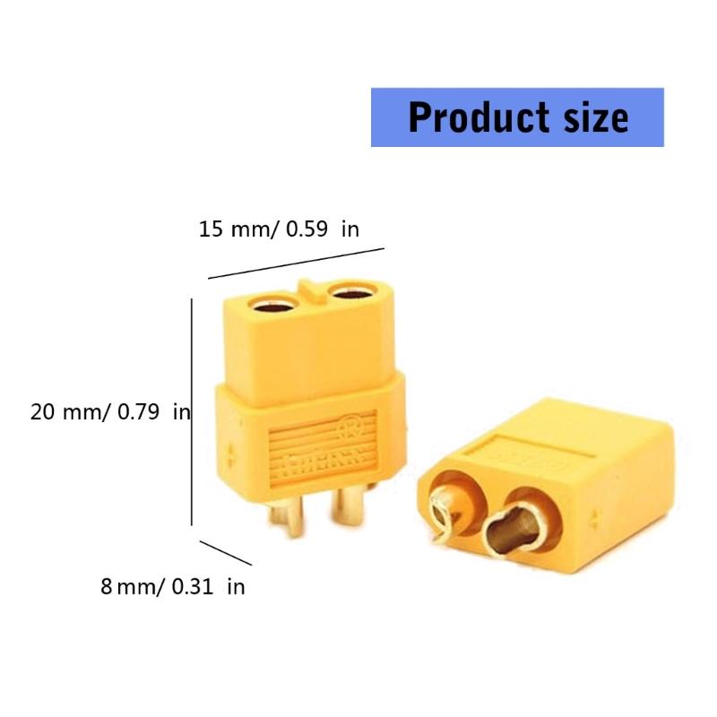 XT60 Connectors XT60 Battery Connectors XT60 Male Female Adapter Connectors Power Connectors for Battery Toy Vehicle