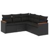 VidaXL Garden Lounge Set with Cushions 5 Pcs, Patio Sofas, Patio Furniture Set, Outdoor Furniture, Black 3258359