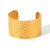 18k Gold Stainless Steel Wide-Face Open Bangle – Non-Fading, High-End Statement Bracelet.