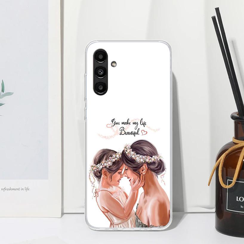 Mom Baby Girls Phone Case For Samsung Galaxy A17 A37 A57 A16 A26 A36 A56 A15 A25 A35 A55 A14 A24 A34 A54 A13 A23 A33 A53 A07 Gal