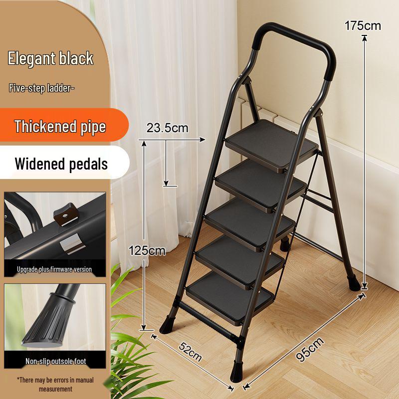 Folding Handrail Ladder with Extra Wide Pedals for Interior Use
